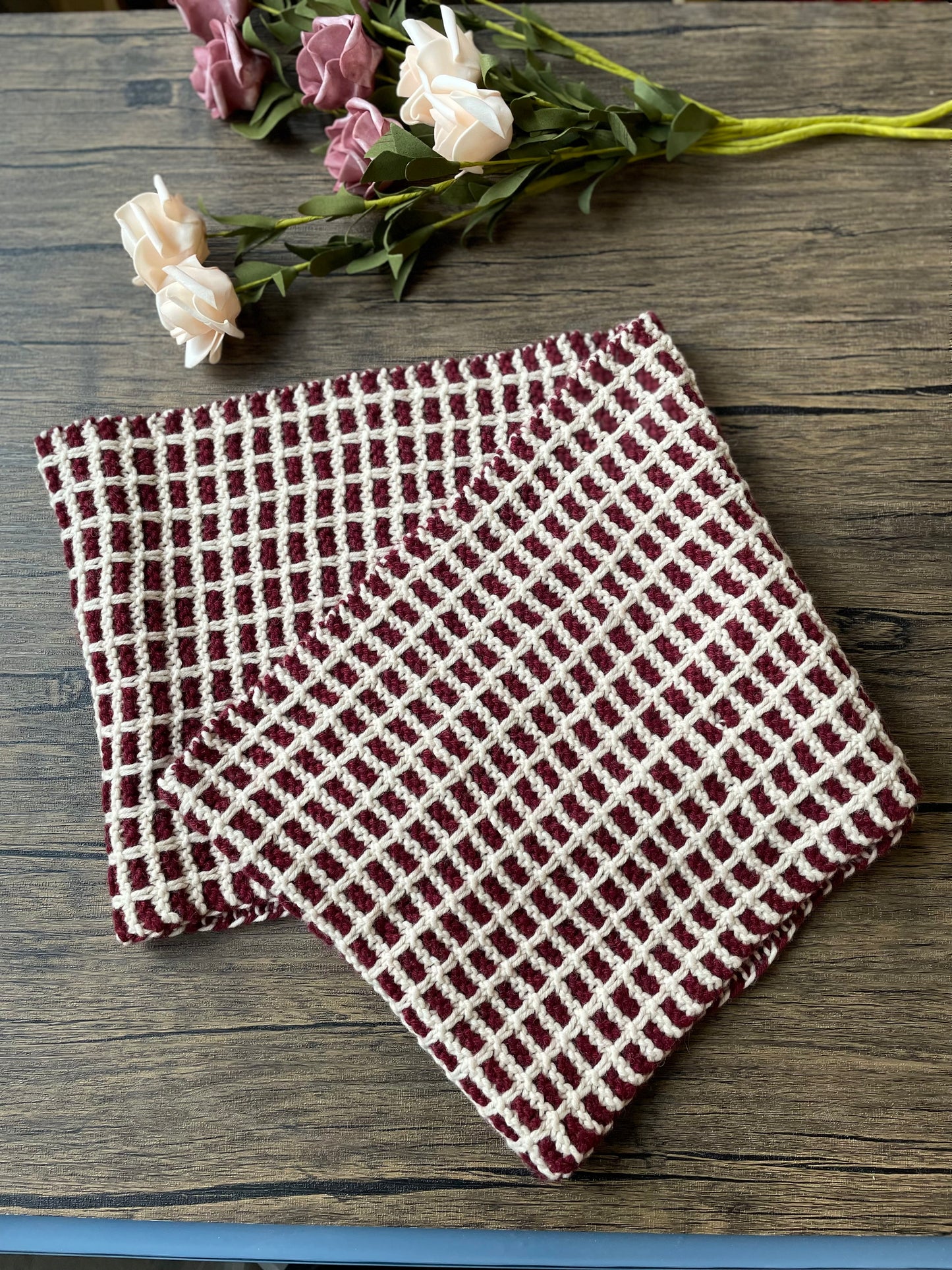 black and white plaid scarf