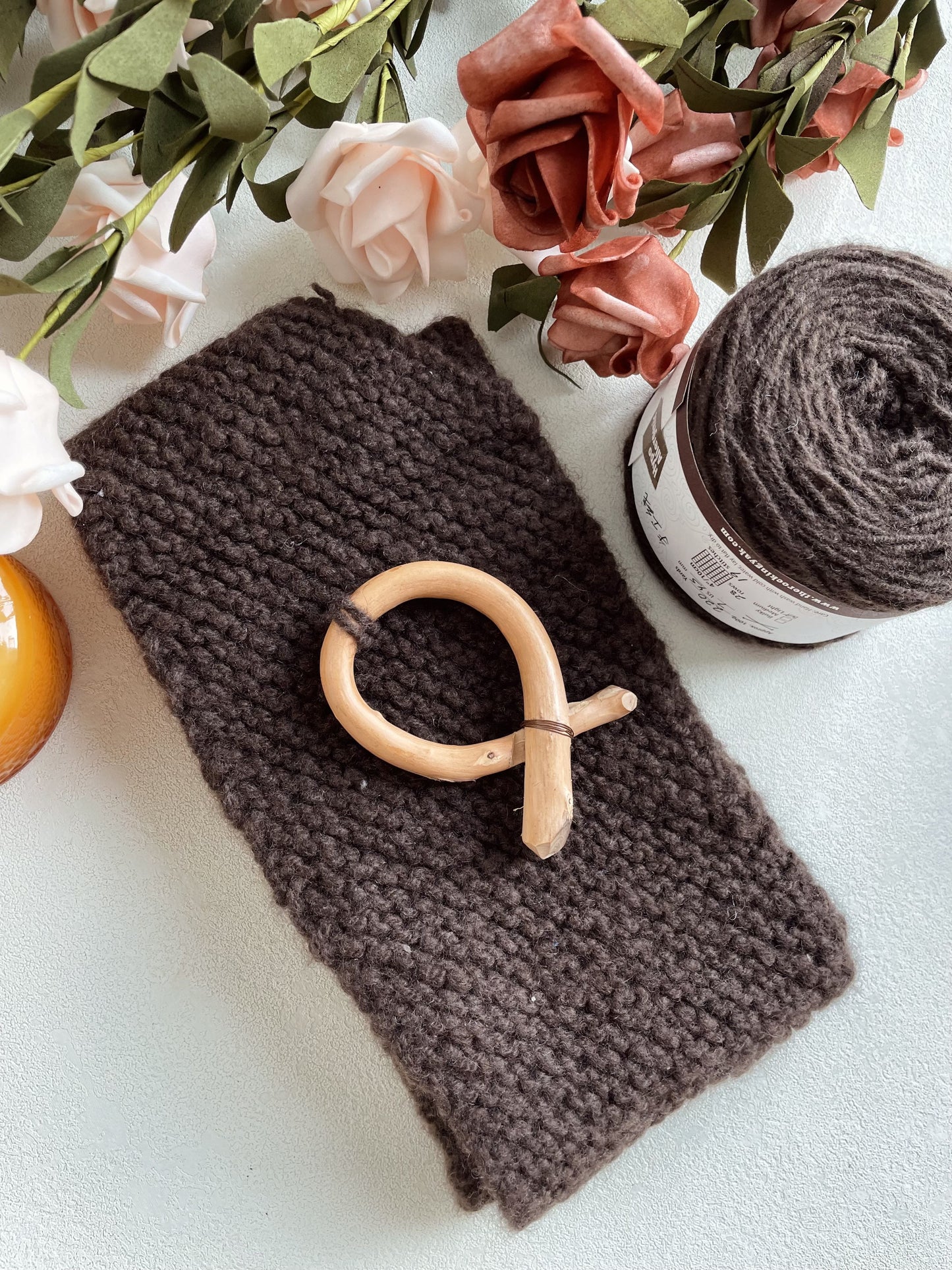 Diagonal Scarf (natural brown)