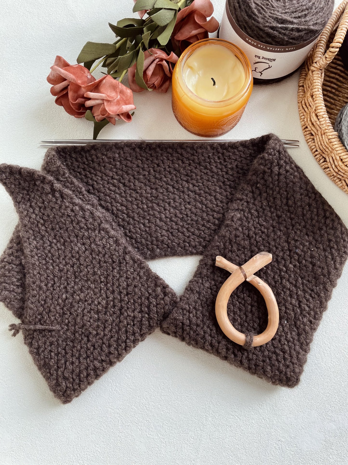 Diagonal Scarf (natural brown)