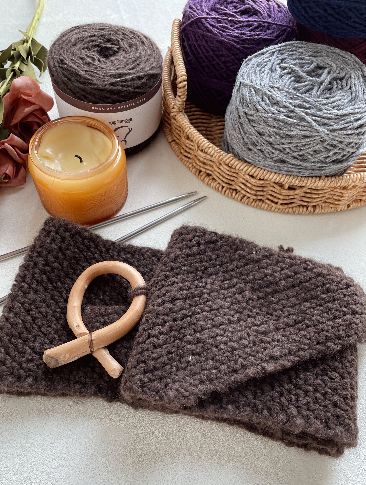 Diagonal Scarf (natural brown)
