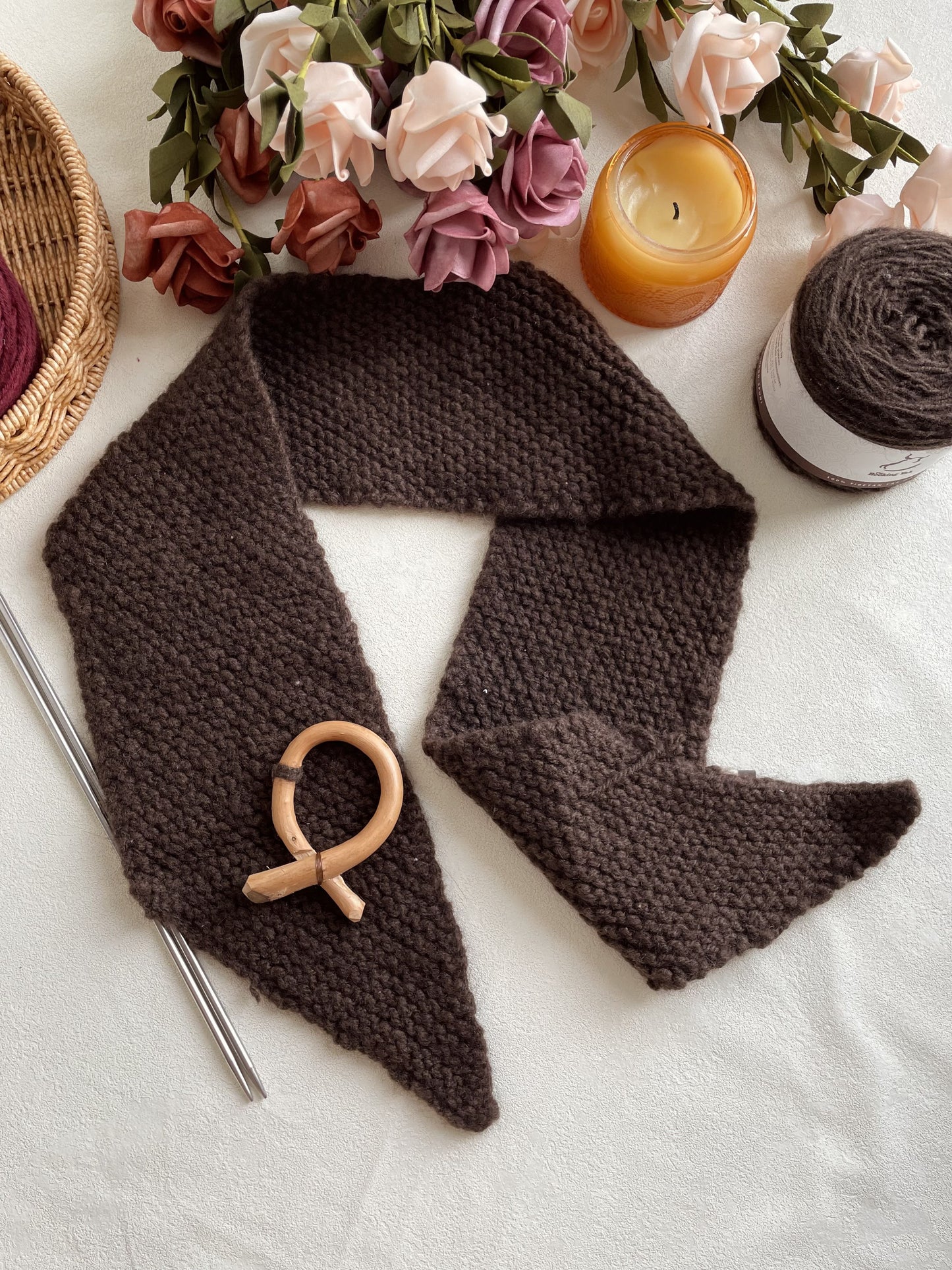 Diagonal Scarf (natural brown)