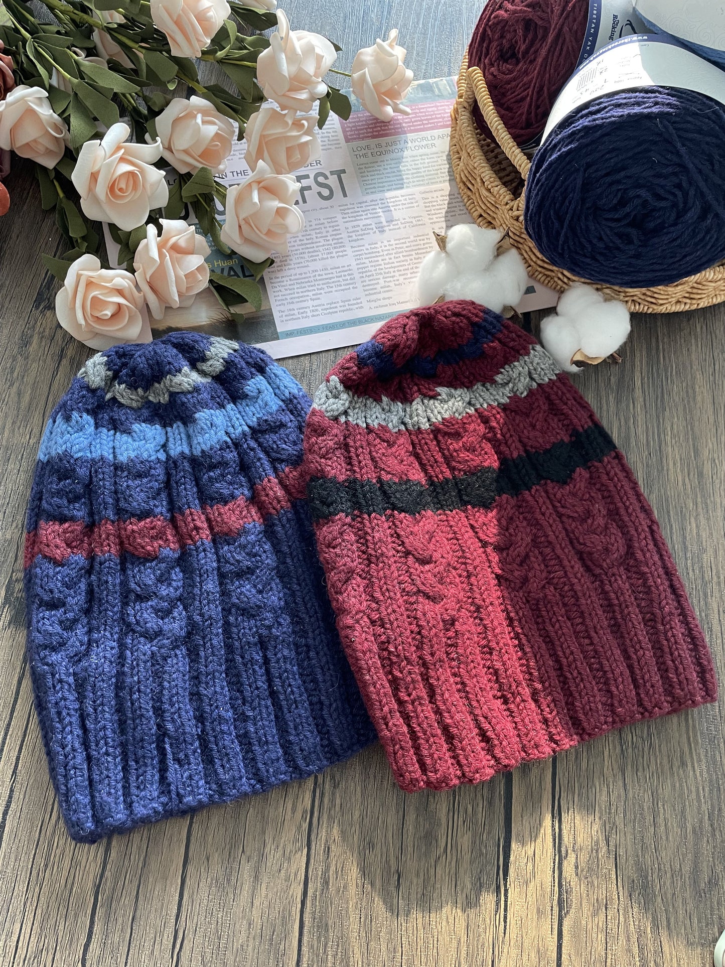 Cables & Stripes Hat
